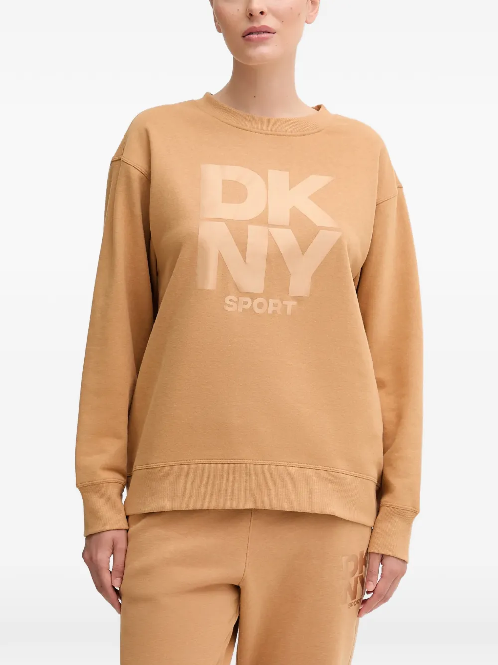 DKNY Sweatshirt mit Logo - Nude