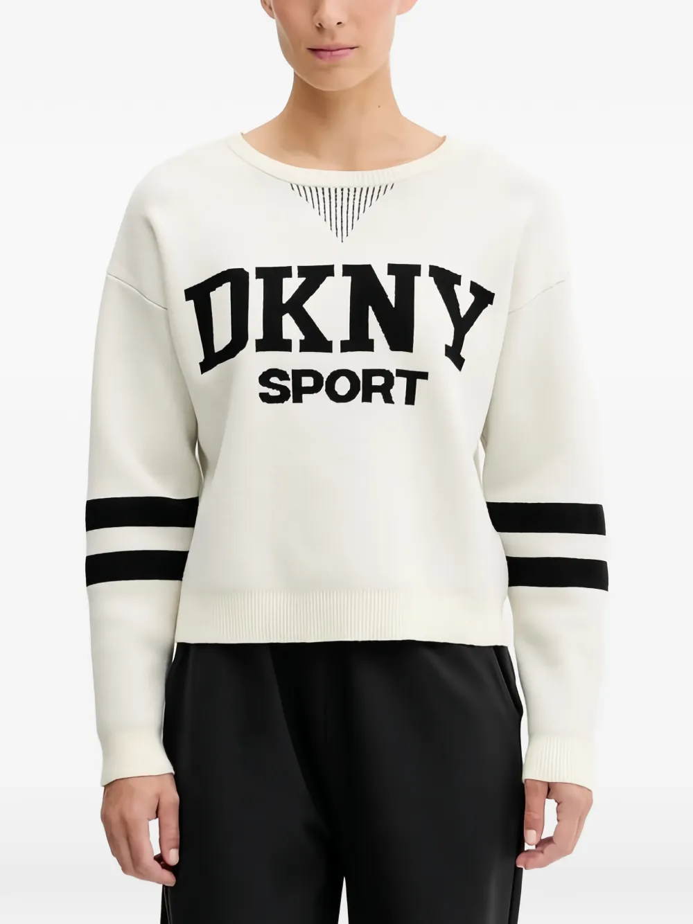 DKNY stripes logo knitted top - Toni neutri