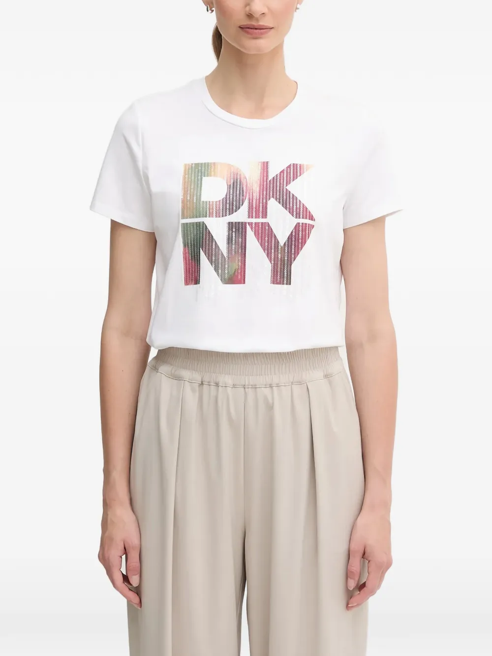 DKNY T-shirt con logo - Bianco