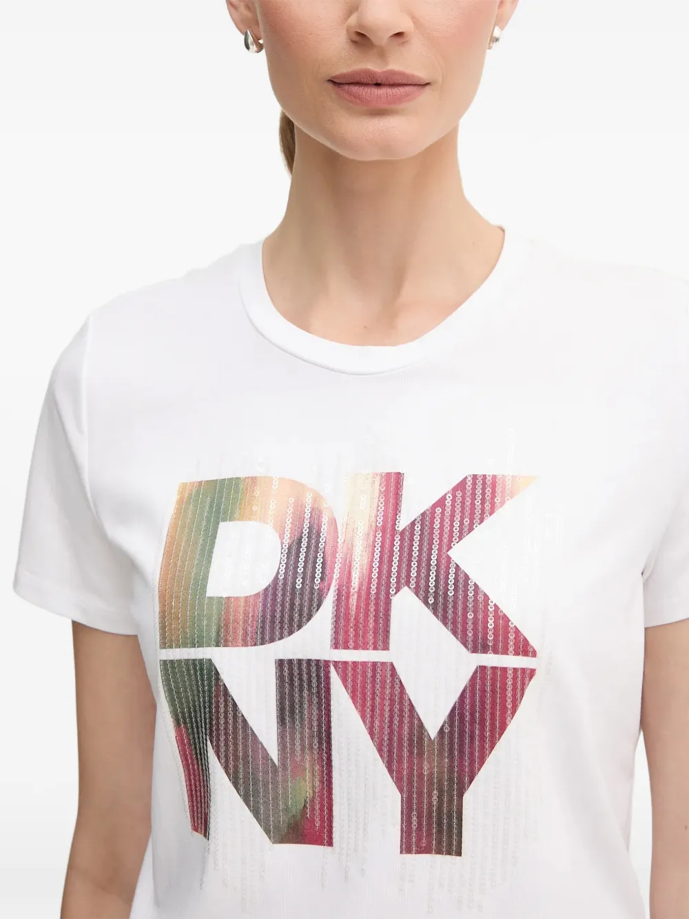 DKNY T-shirt met logoprint Wit