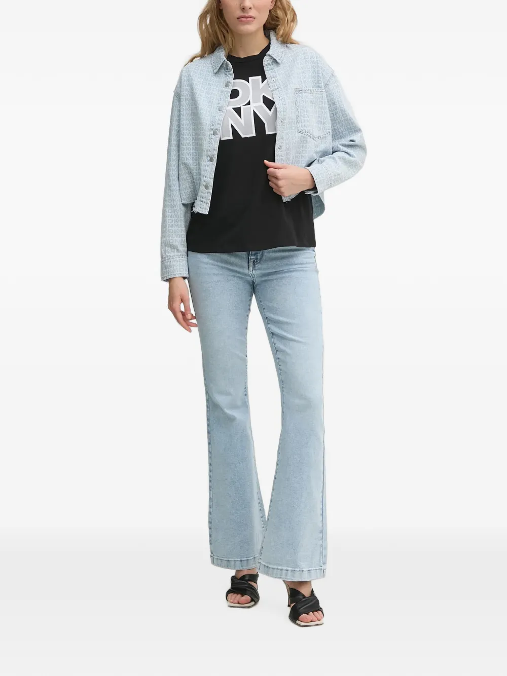 DKNY T-shirt met logodetail Zwart