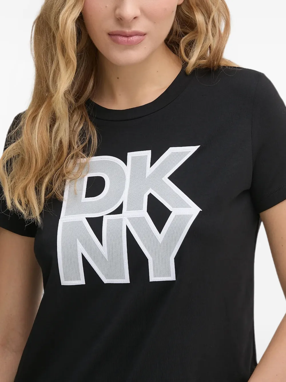 DKNY T-shirt met logodetail Zwart