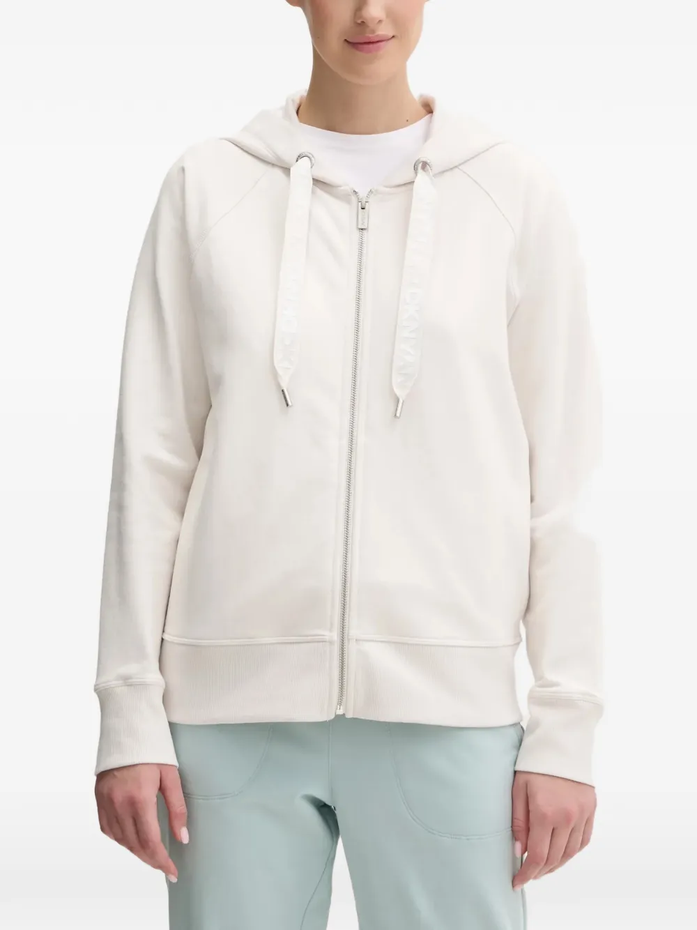 DKNY Kapuzenjacke mit Reißverschluss - Weiß