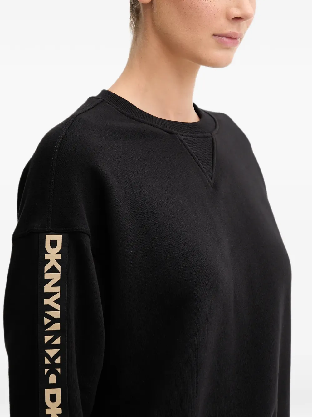 DKNY Sweater met trekkoord en logo Zwart