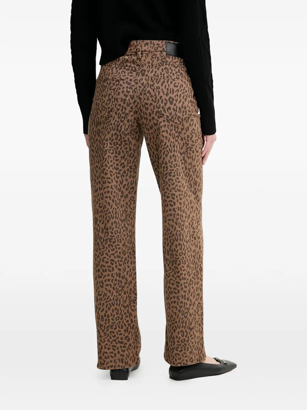  Dkny Vaqueros Con Estampado De Leopardo - Marrón 