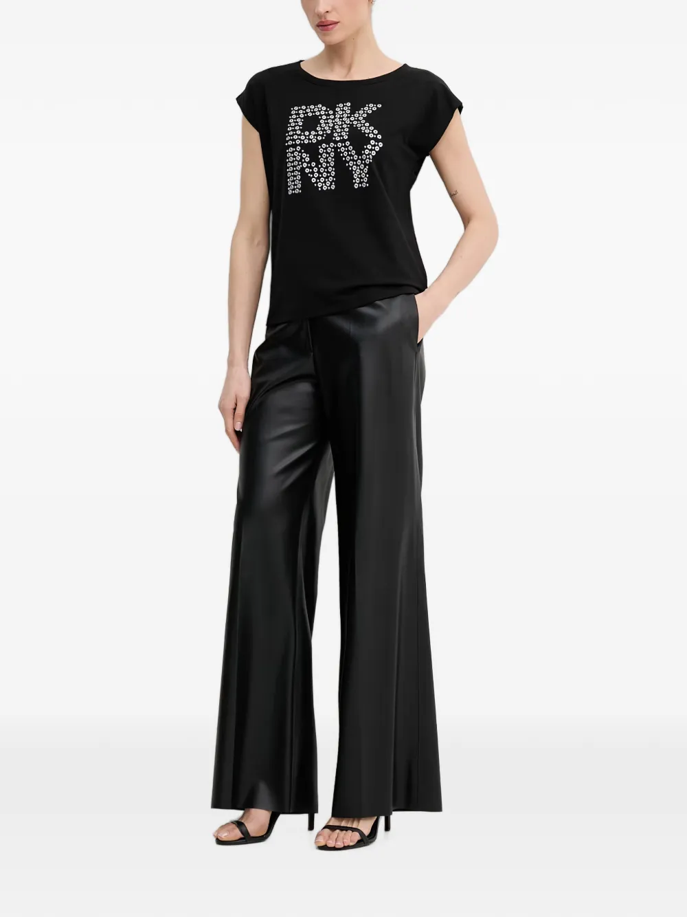 DKNY T-shirt met logo Zwart