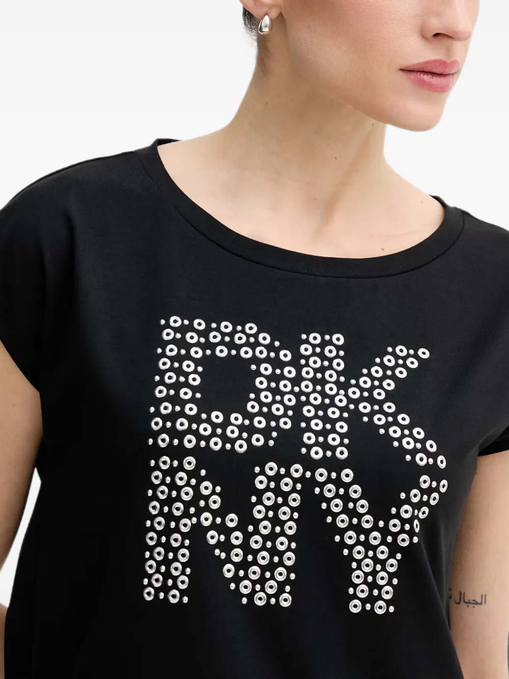 DKNY T-shirt met logo Zwart