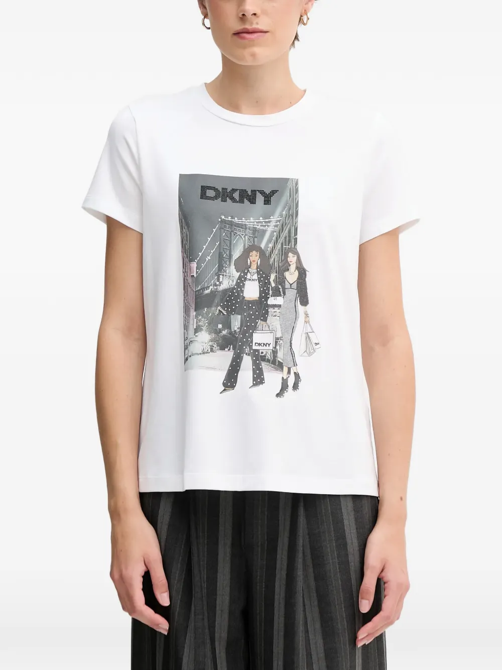 DKNY T-shirt con grafica - Bianco