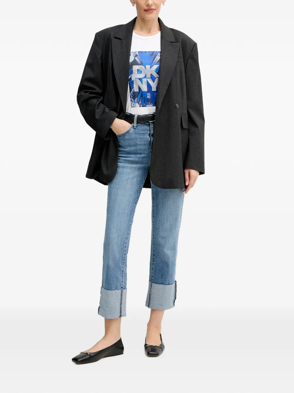 DKNY T-shirt met grafische print Wit
