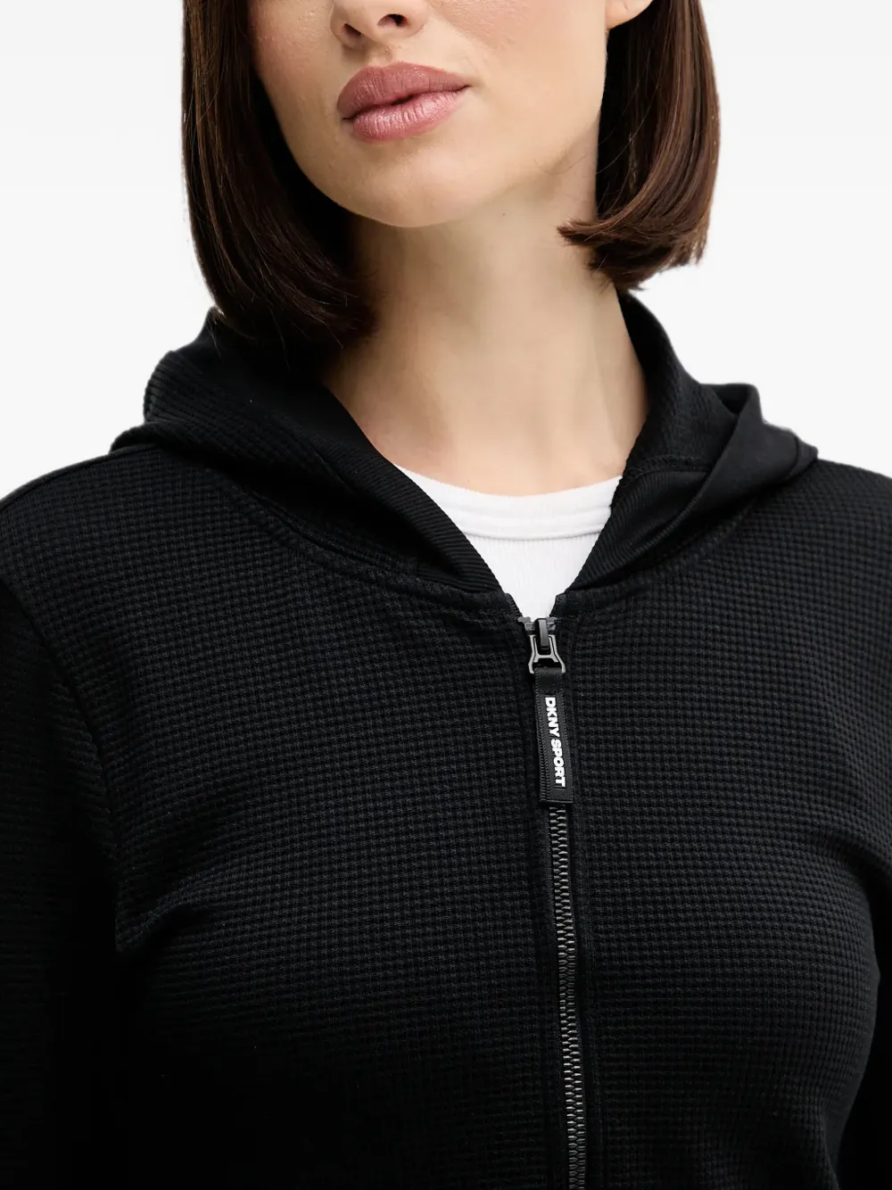 DKNY Hoodie met rits Zwart
