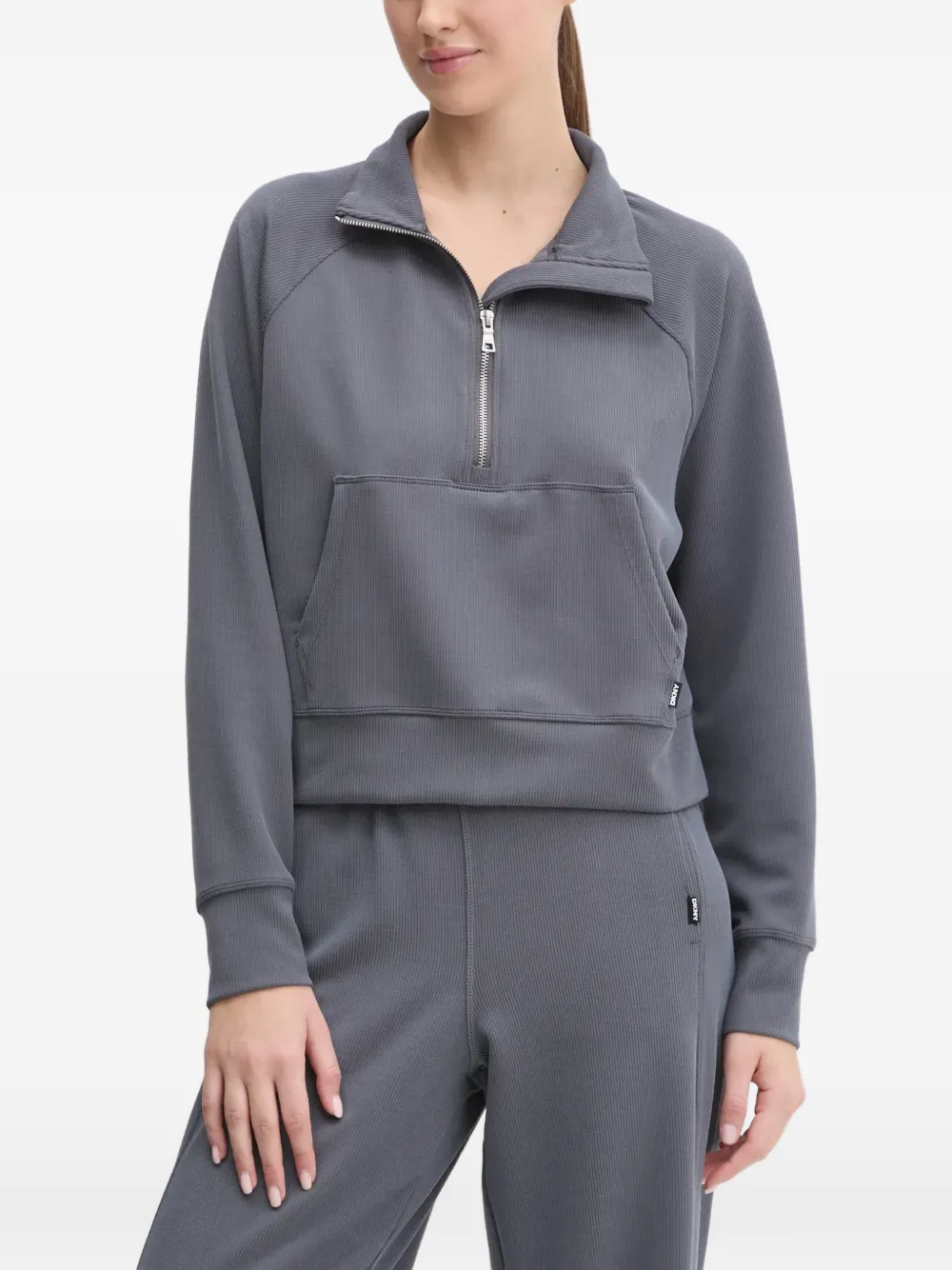DKNY ribbed half-zip sweatshirt - Grau