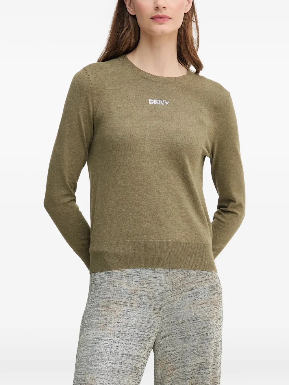 DKNY logo-detail sweater Groen