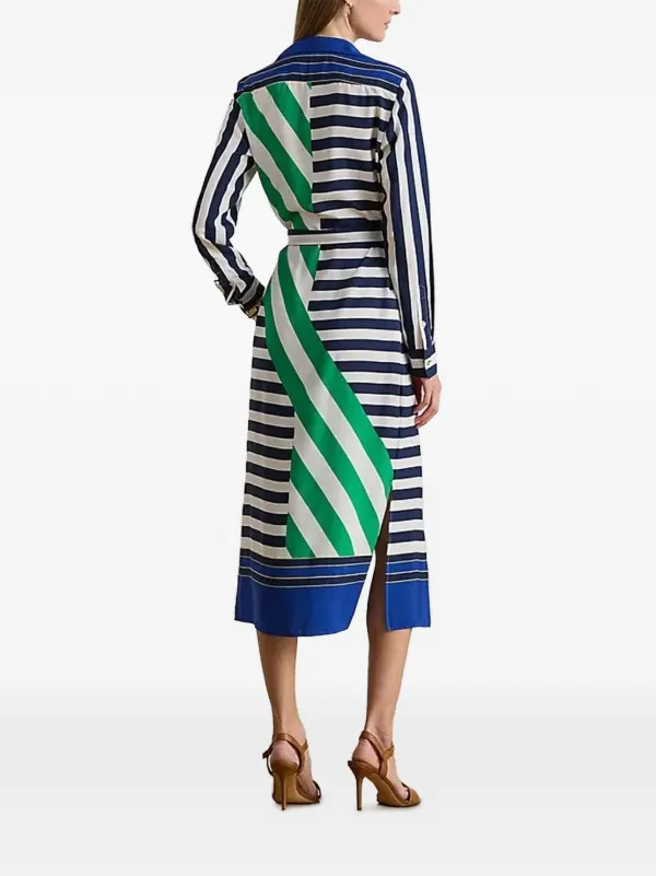ralph lauren striped dress Striped Silk-Blend Dress