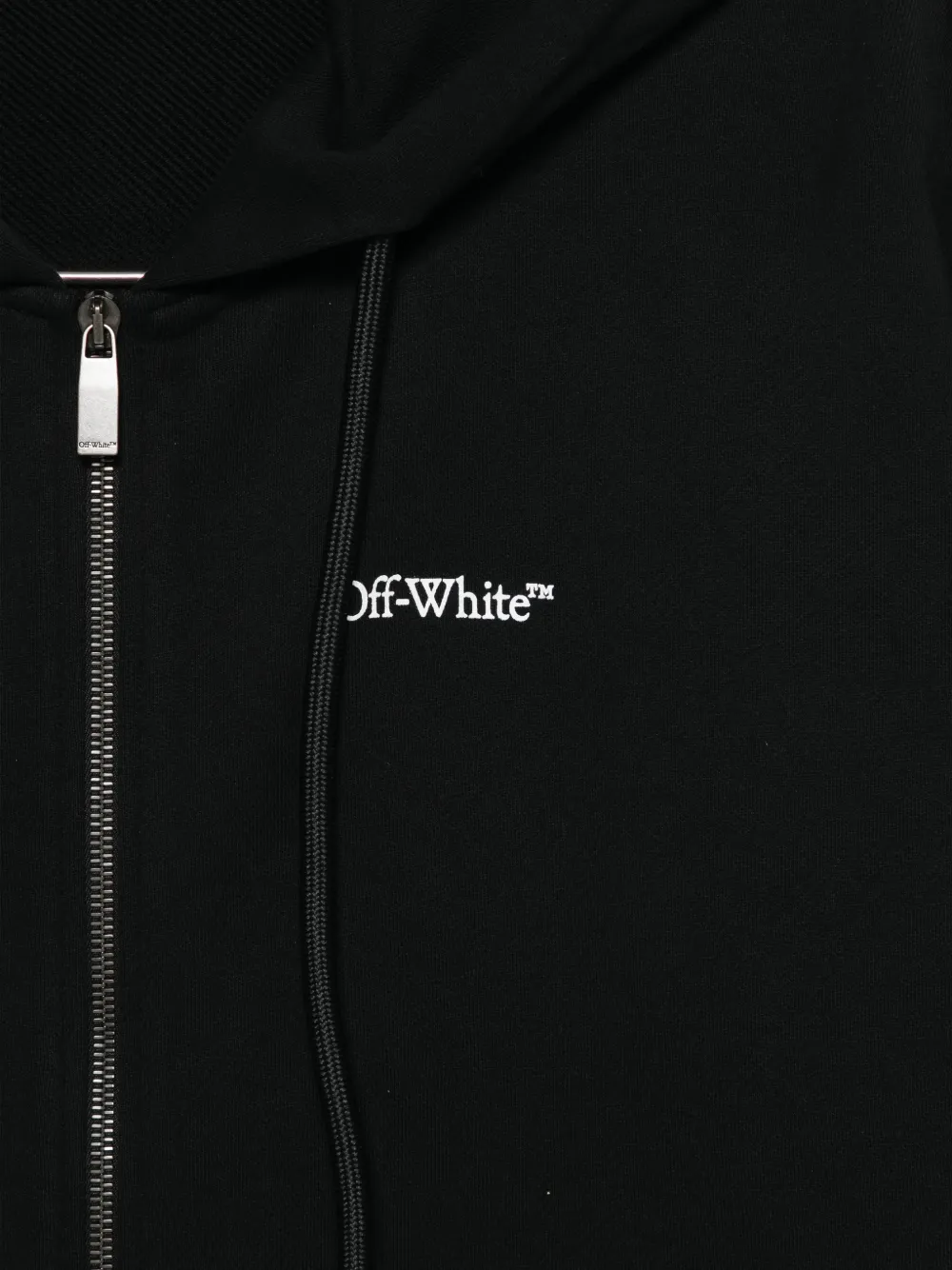 Off-white Zip Hooded Sweatshirt - Black 