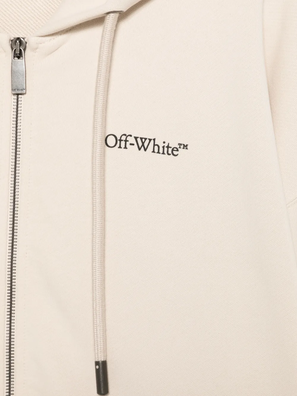  Off-white Hooded Zip Sweatshirt - Neutrals 