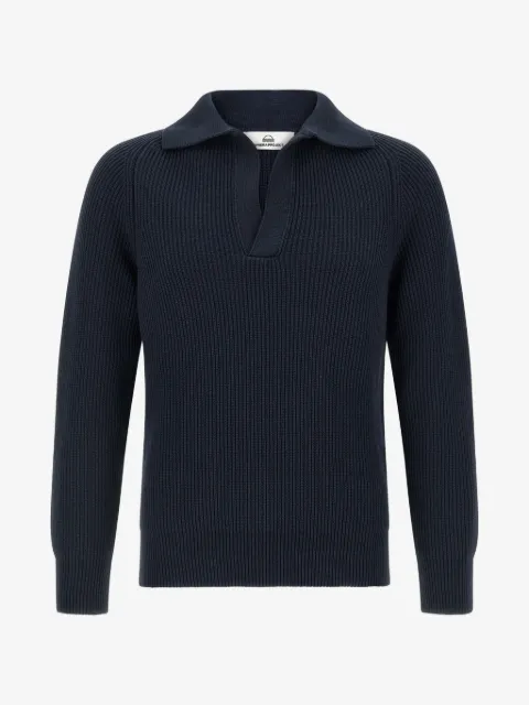 Riviera ribbed polo collar sweater