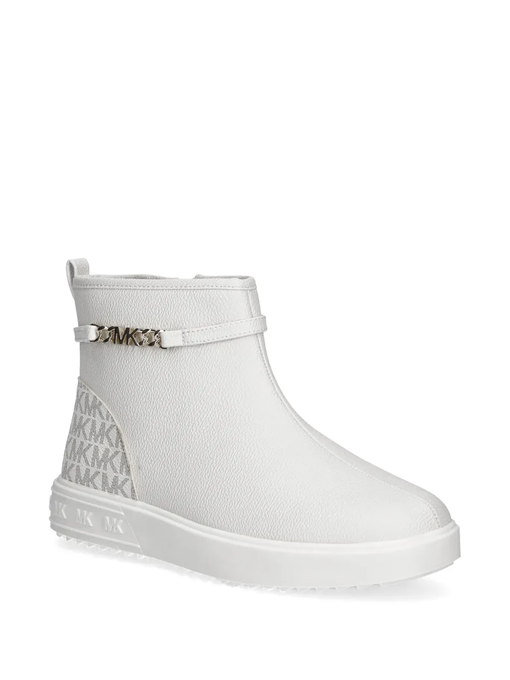 Michael Kors Kids logo-print chain-link boots - Bianco