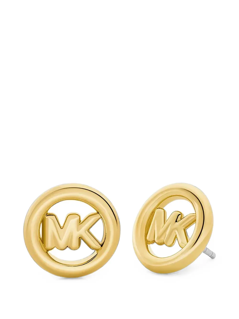 Michael Kors small logo-charm stud earrings - Oro
