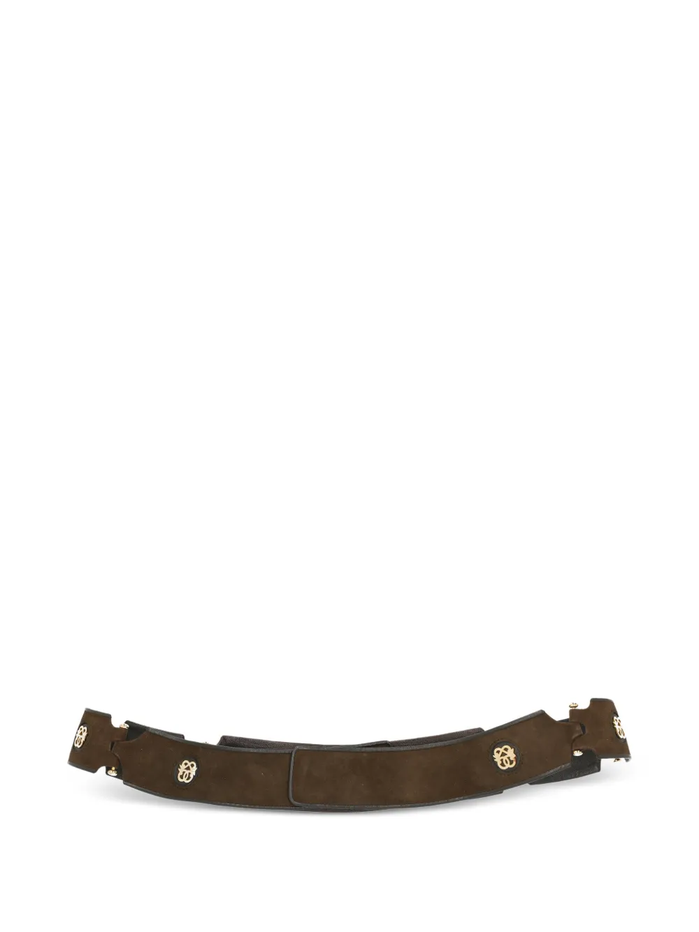 Pirovano Vintage embellished suede belt - Marrone