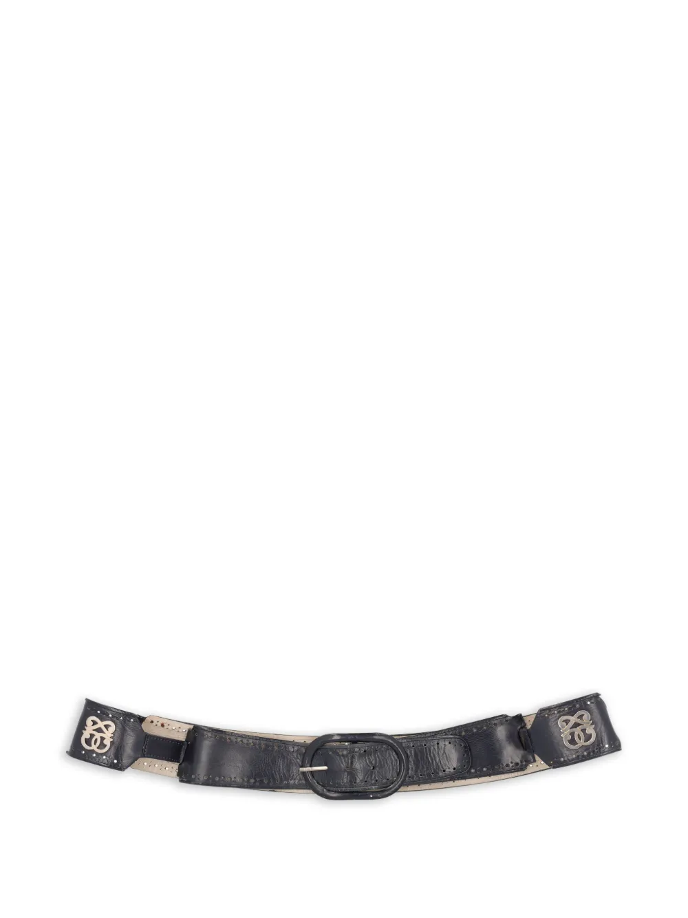 Pirovano Vintage perforated leather belt - Nero