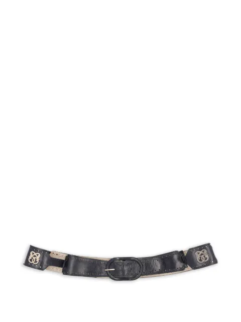 Pirovano Vintage perforated leather belt