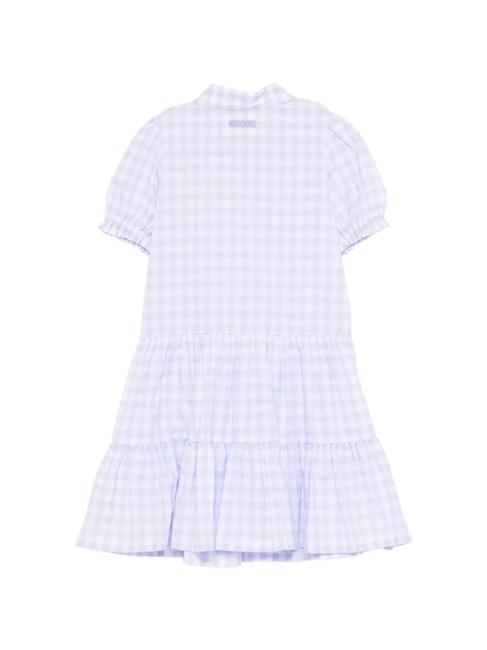 Moschino Kids Jurk met gingham-ruit en hart Paars