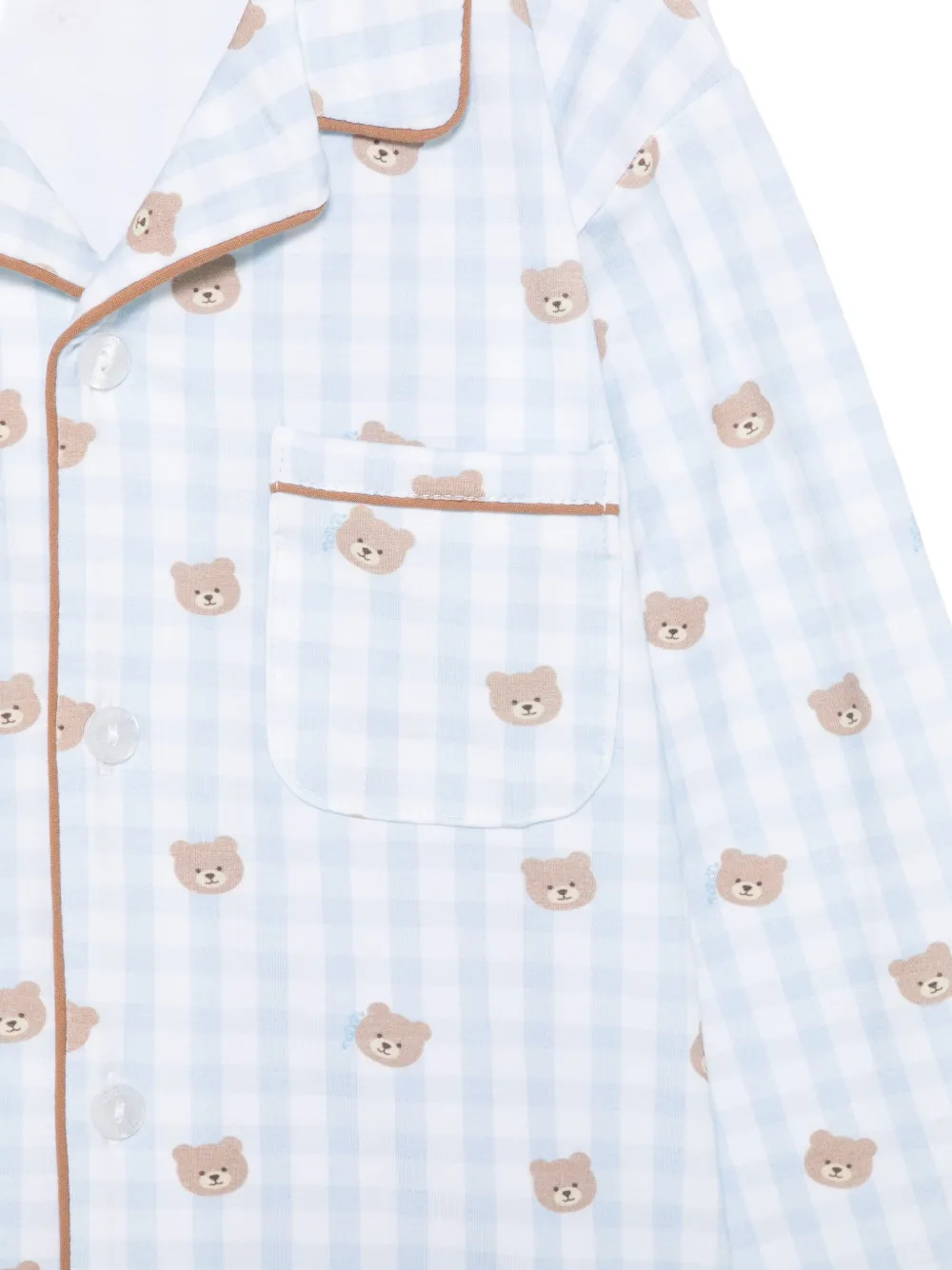 NANAN Geruite pyjama met beerprint Blauw
