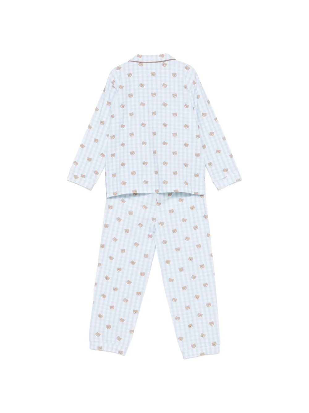 NANAN Geruite pyjama met beerprint Blauw