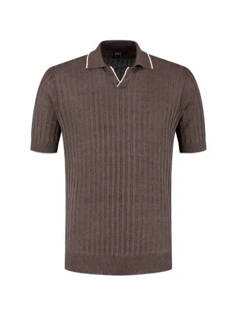 Fedeli ribbed-knit polo-collar T-shirt