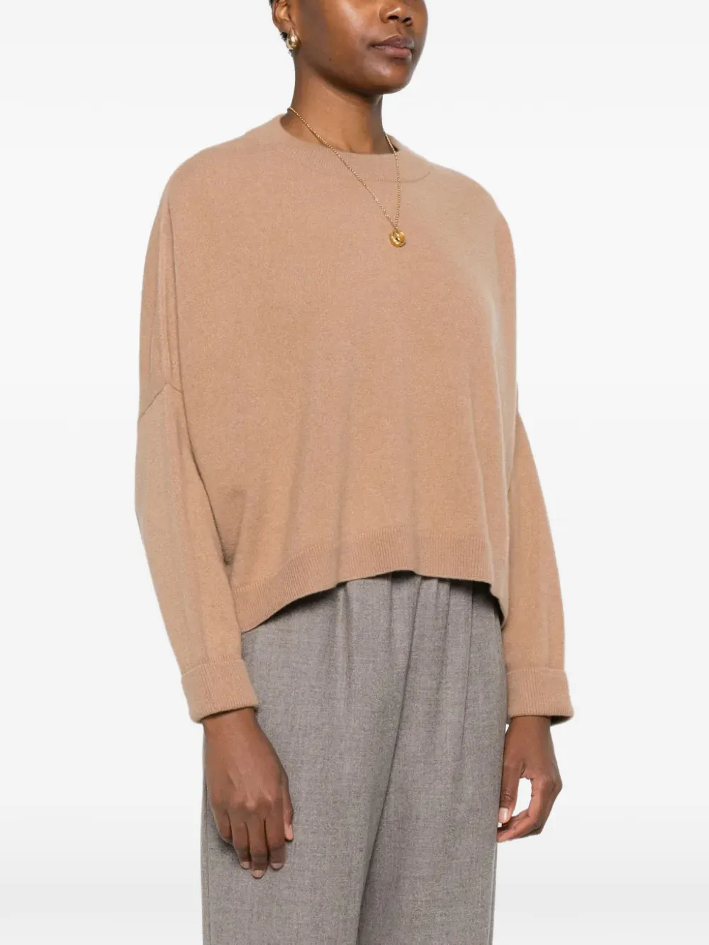  Alberta Ferretti Crew-neck Long-sleeve Sweater - Neutrals 