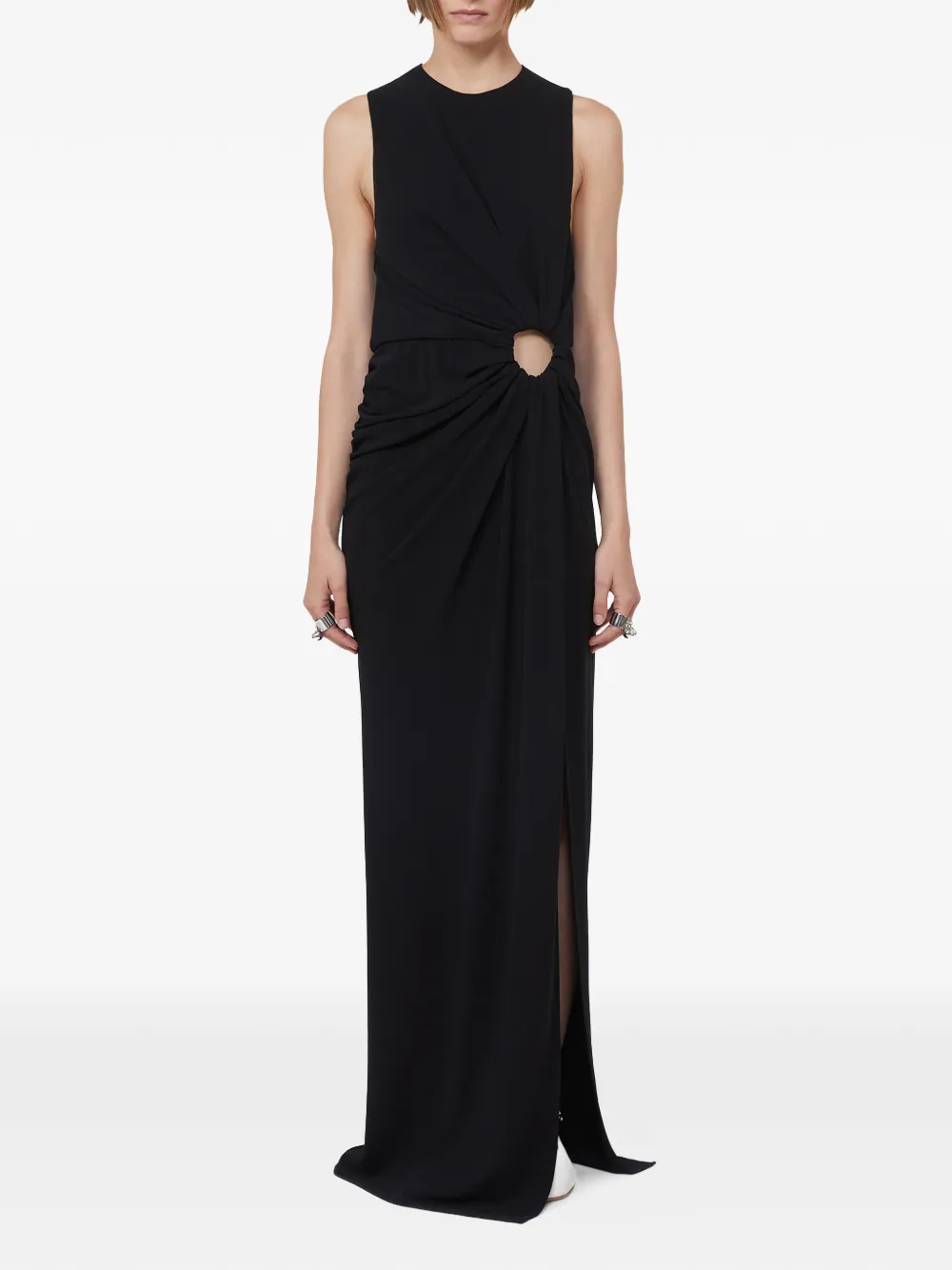 Sportmax Mouwloze maxi-jurk met uitgesneden details Zwart