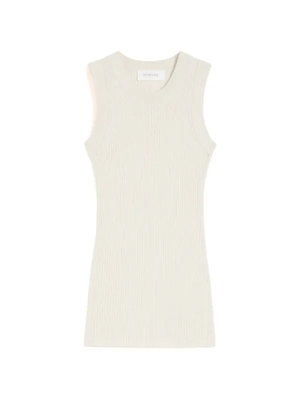 Sportmax Ribbed Tank Top in Neutrals