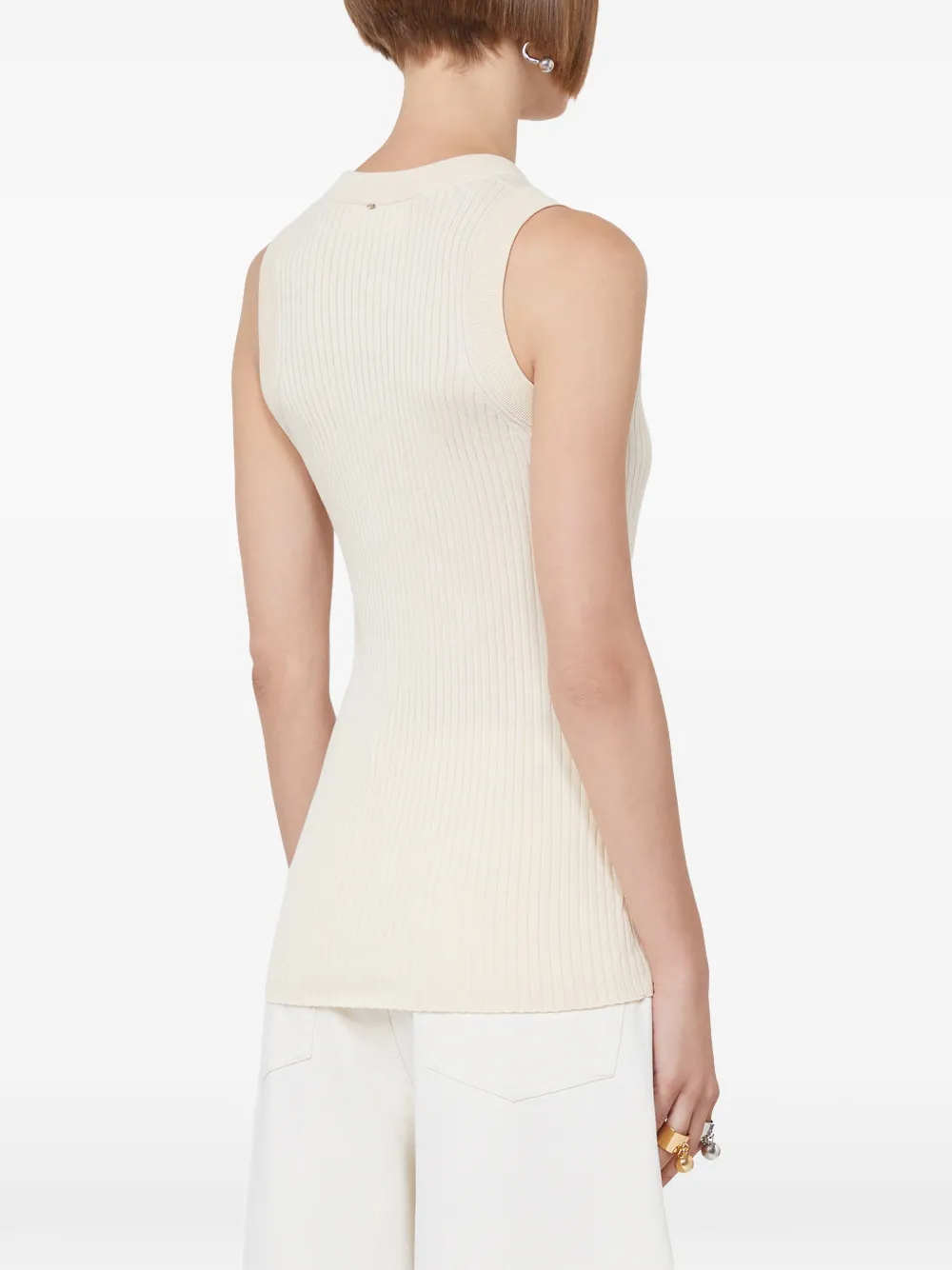  Sportmax Ribbed Tank Top - Neutrals 