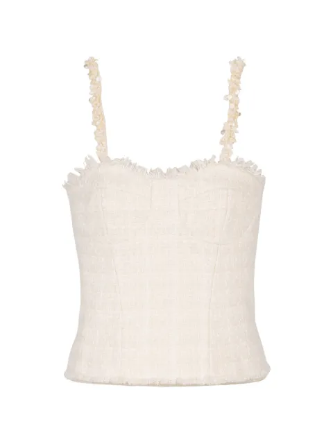 Balmain top corto de tweed sin mangas