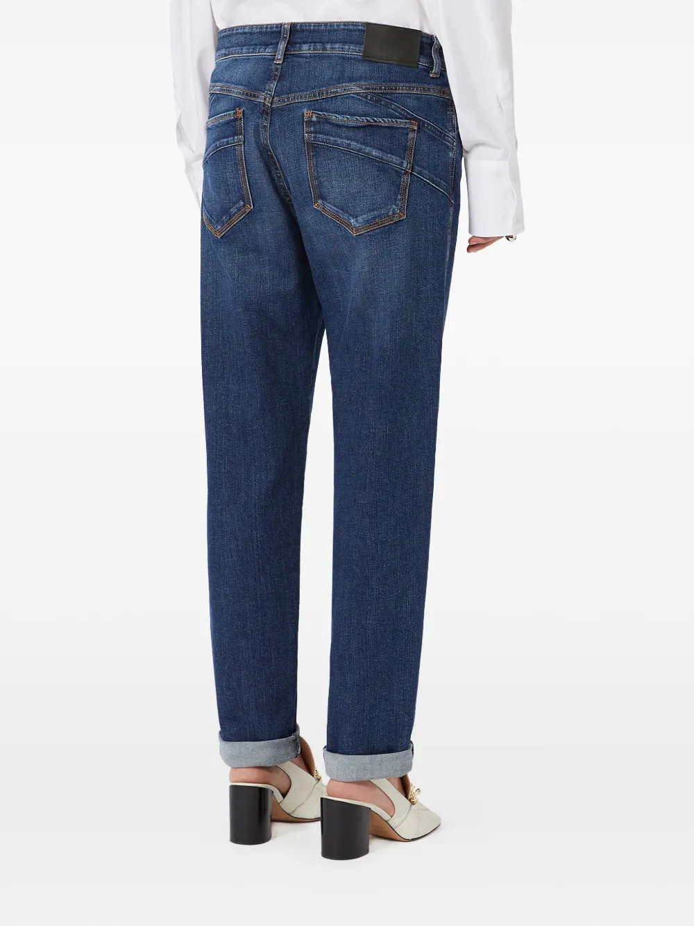 Sportmax Straight jeans met riemlussen Blauw