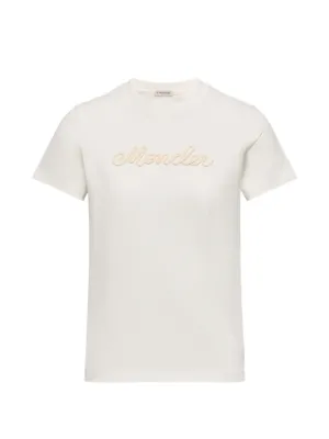 Moncler ビジューロゴ Tシャツ | ニュートラル | FARFETCH JP