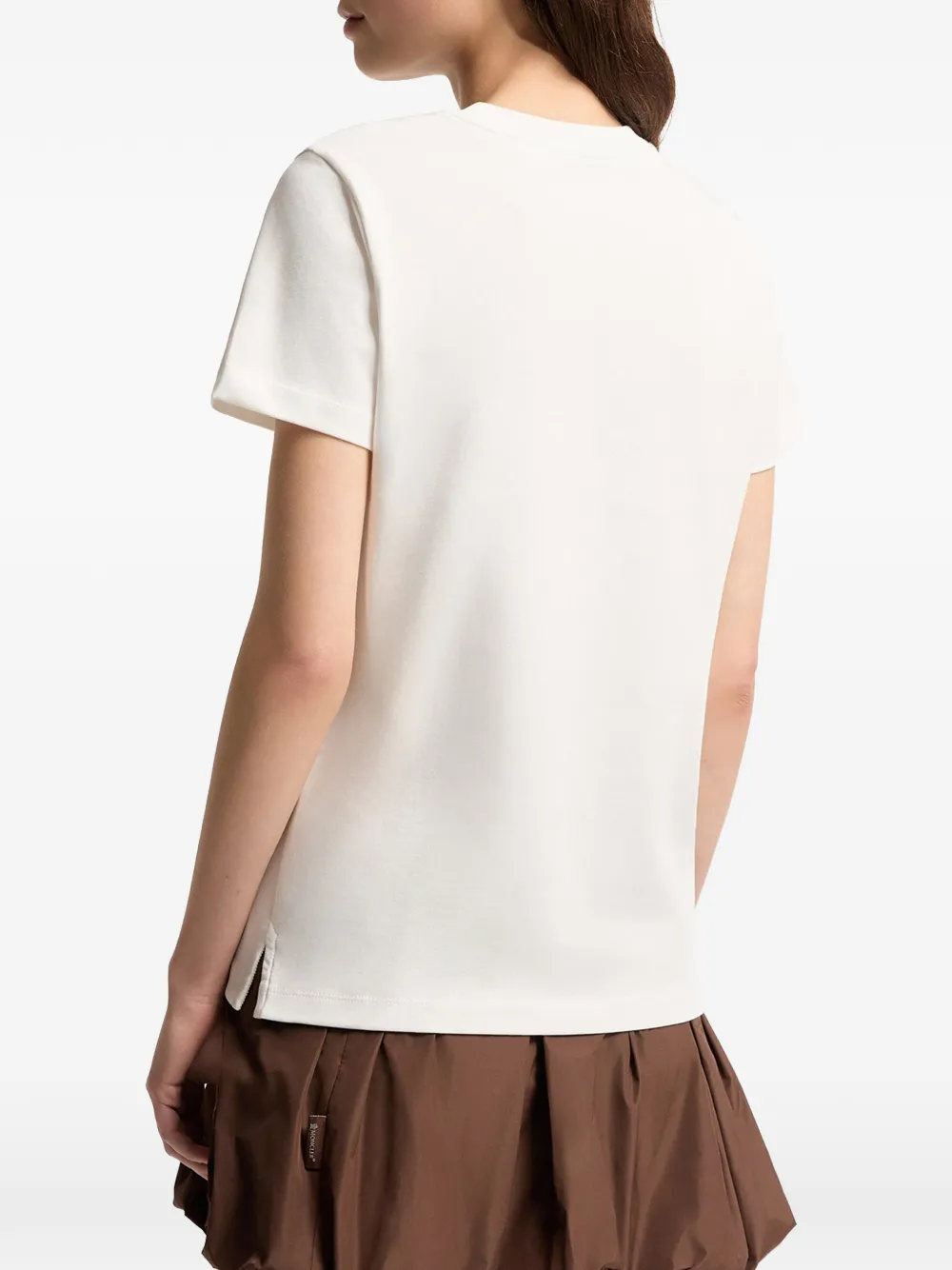 Moncler T-shirt met geborduurd logo Beige
