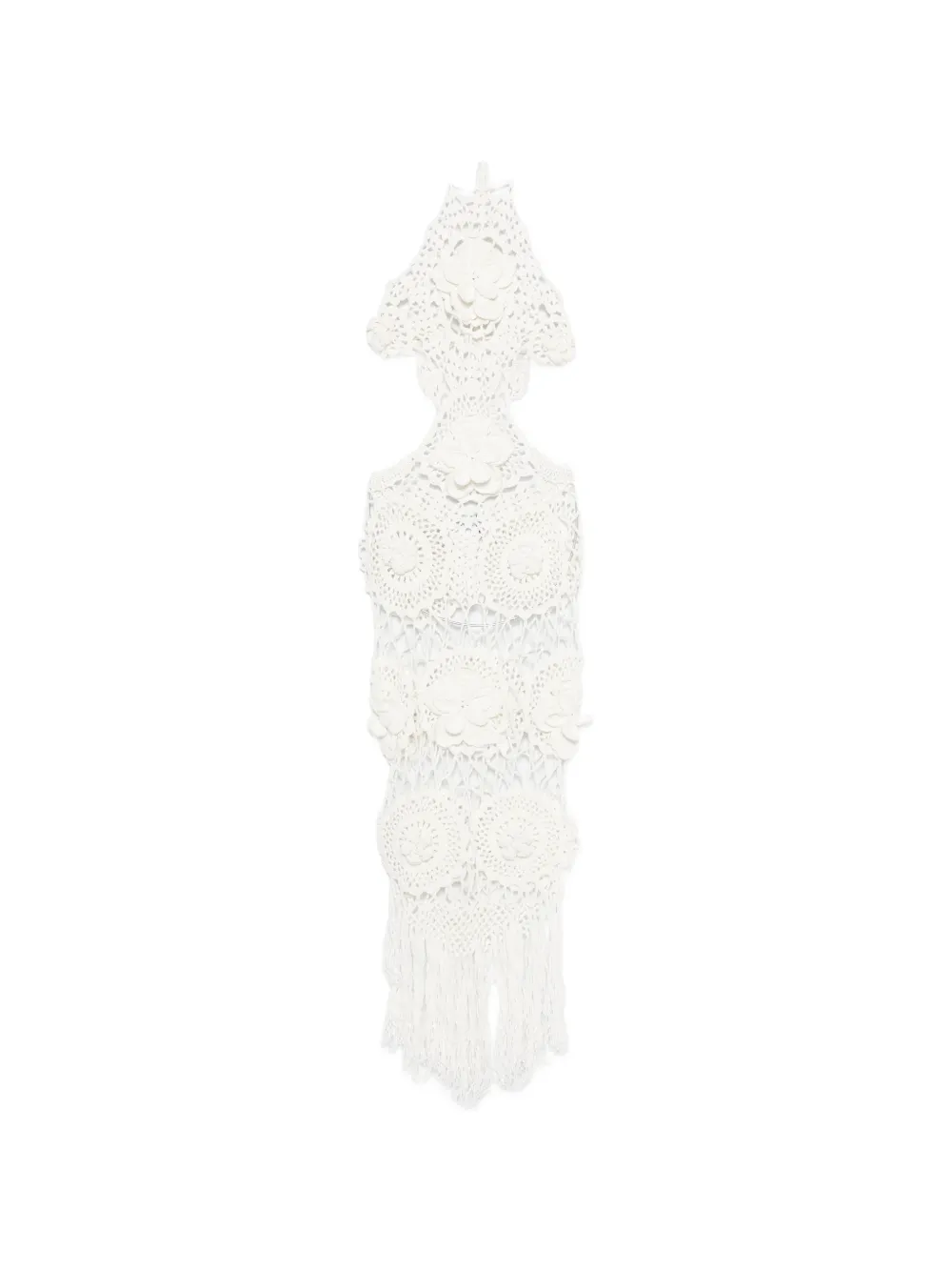 Giuseppe Di Morabito floral-appliqué crochet-knit maxi dress - Bianco