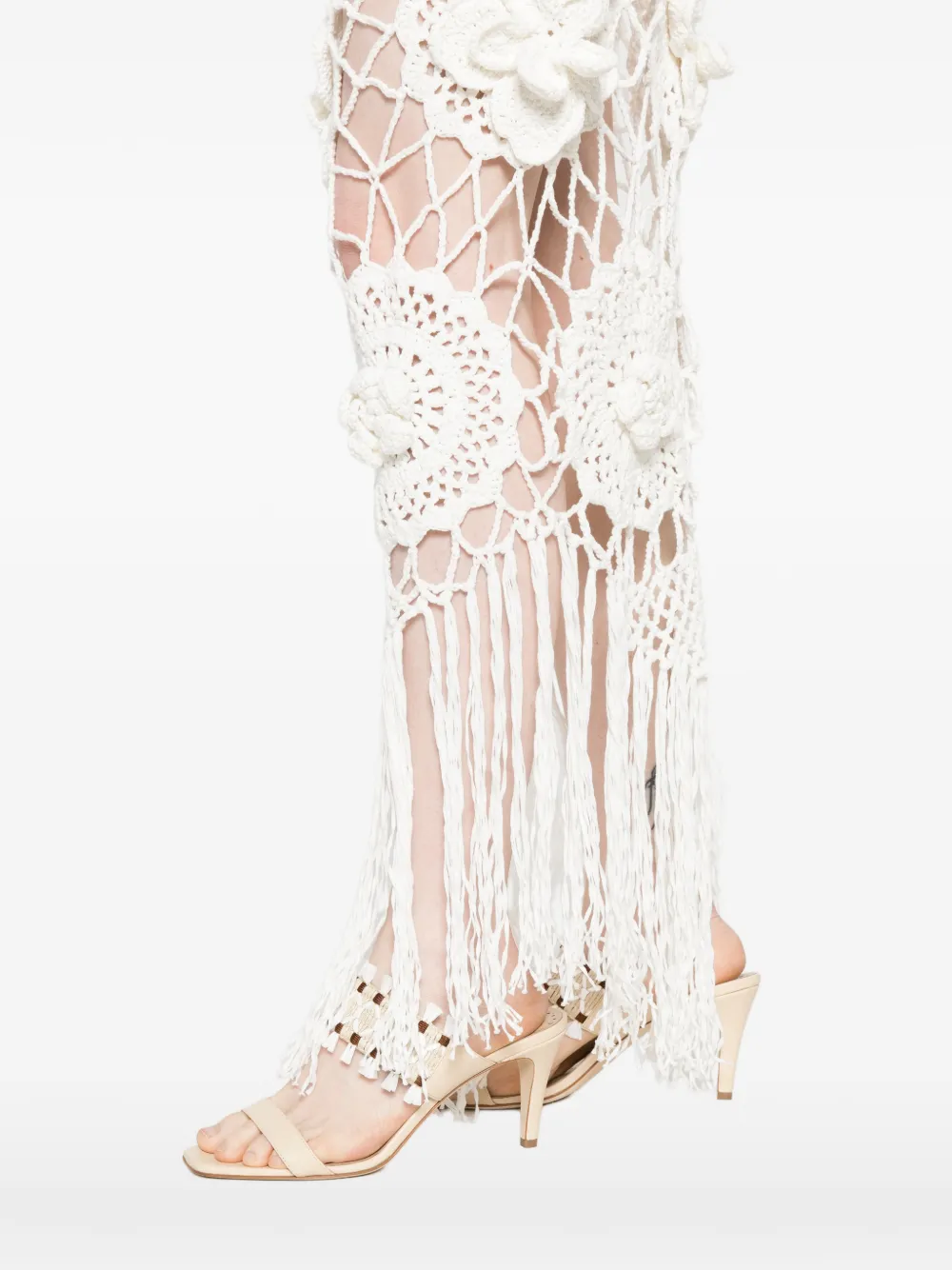 Giuseppe Di Morabito Gehaakte maxi-jurk met bloemenpatch Wit