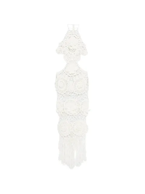 Giuseppe Di Morabito floral-appliqué crochet-knit maxi dress