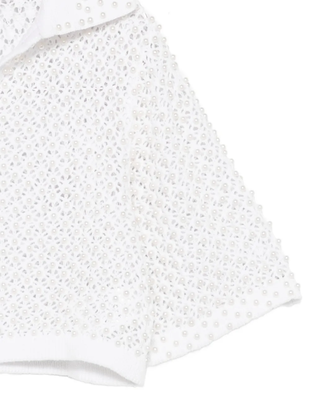 Giuseppe Di Morabito Opengebreide top met imitatieparels Wit