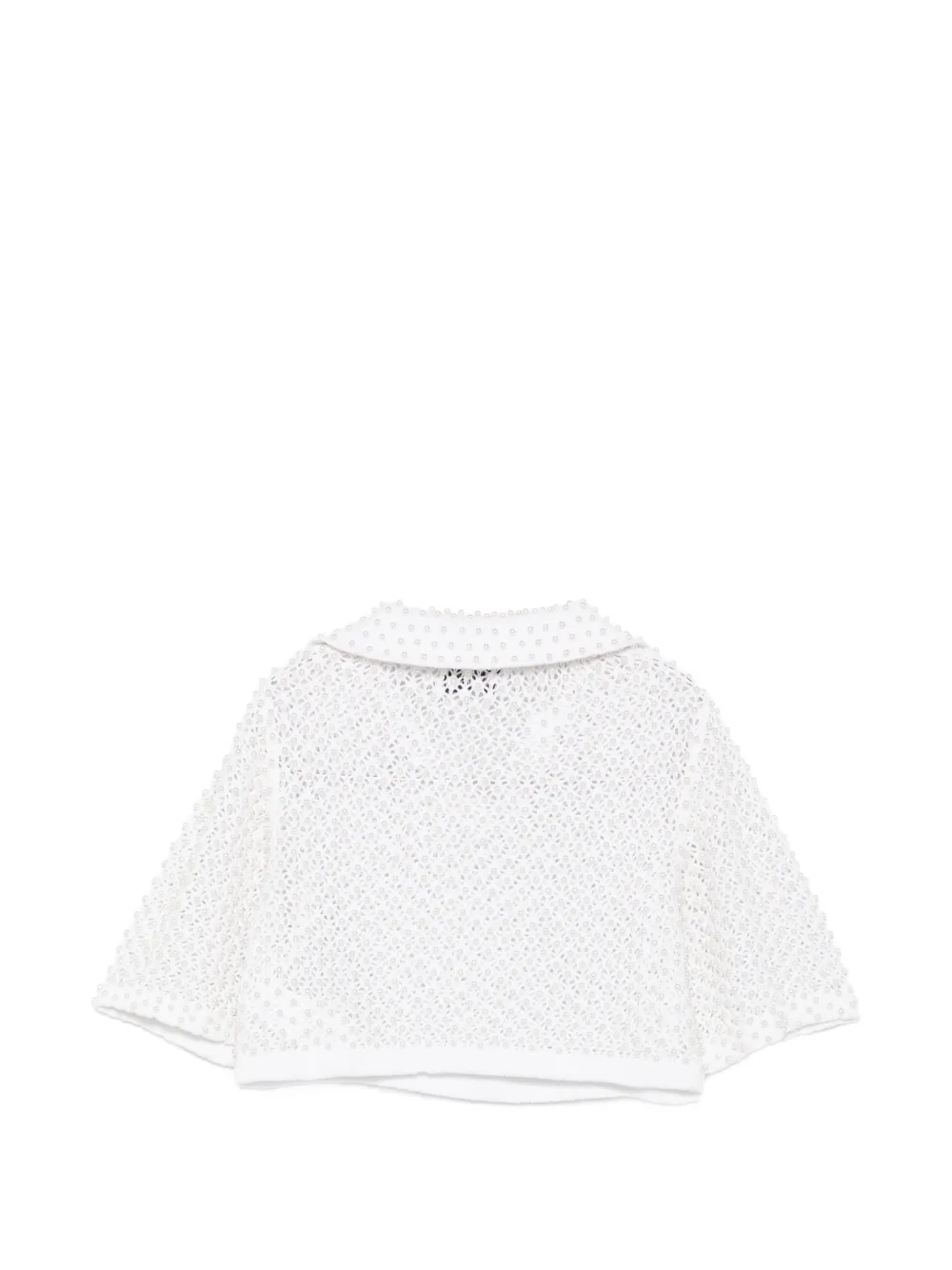 Giuseppe Di Morabito Opengebreide top met imitatieparels Wit