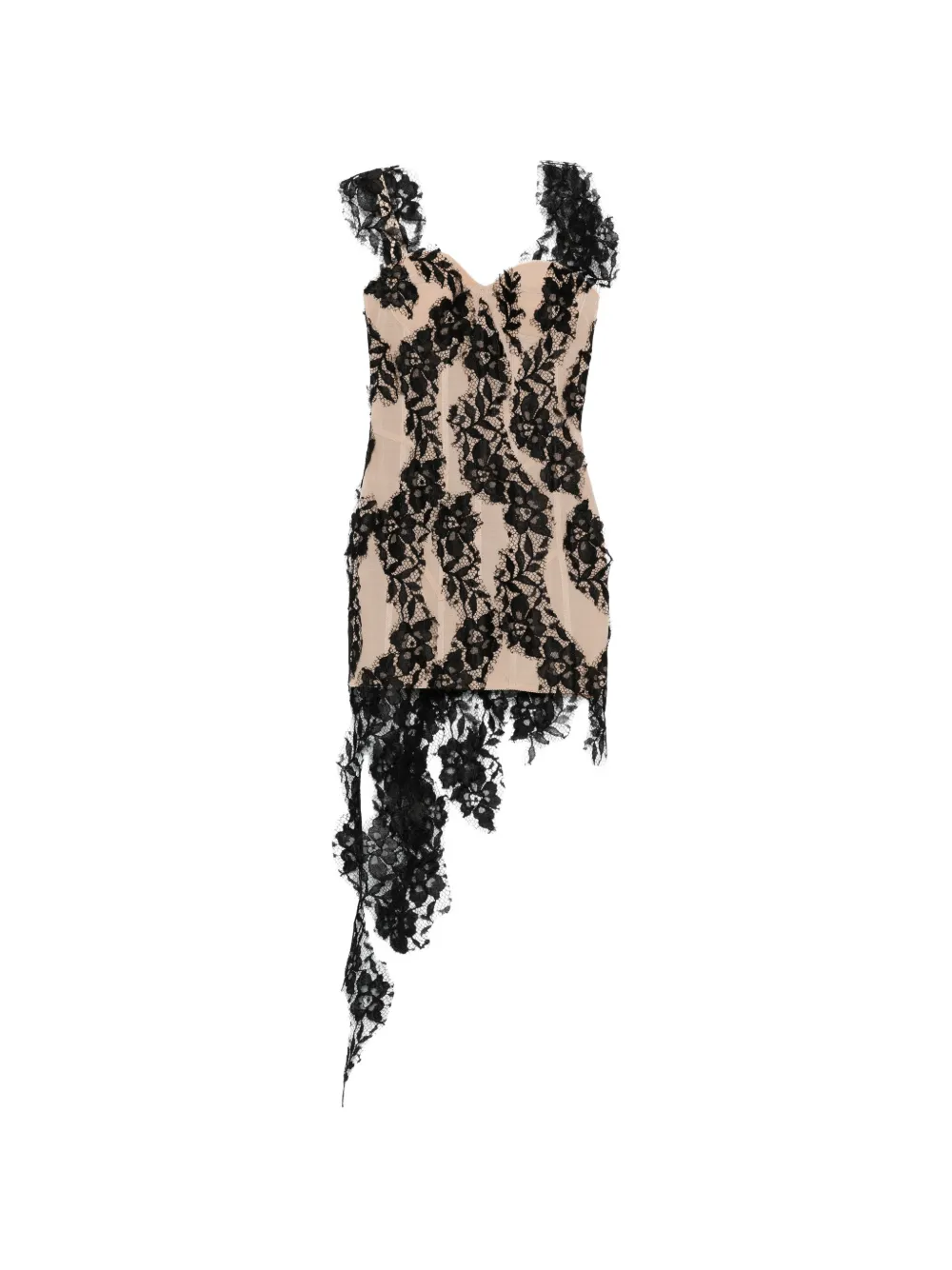 Giuseppe Di Morabito lace asymmetric mini dress - Toni neutri