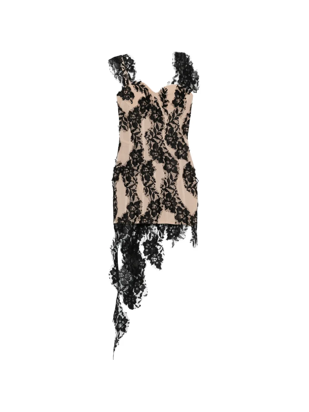 Giuseppe Di Morabito lace asymmetric mini dress - Toni neutri
