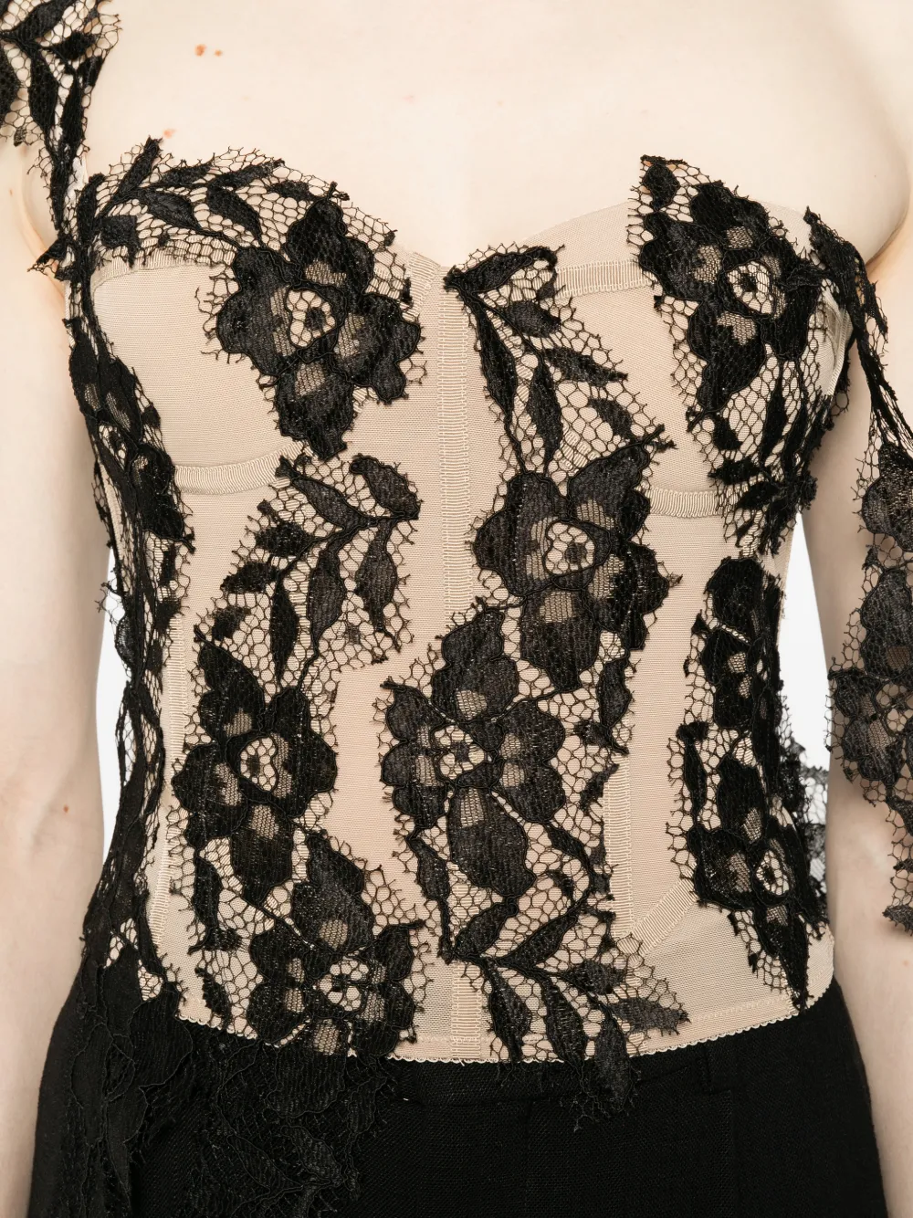 Giuseppe Di Morabito Top met bloemenkant Beige