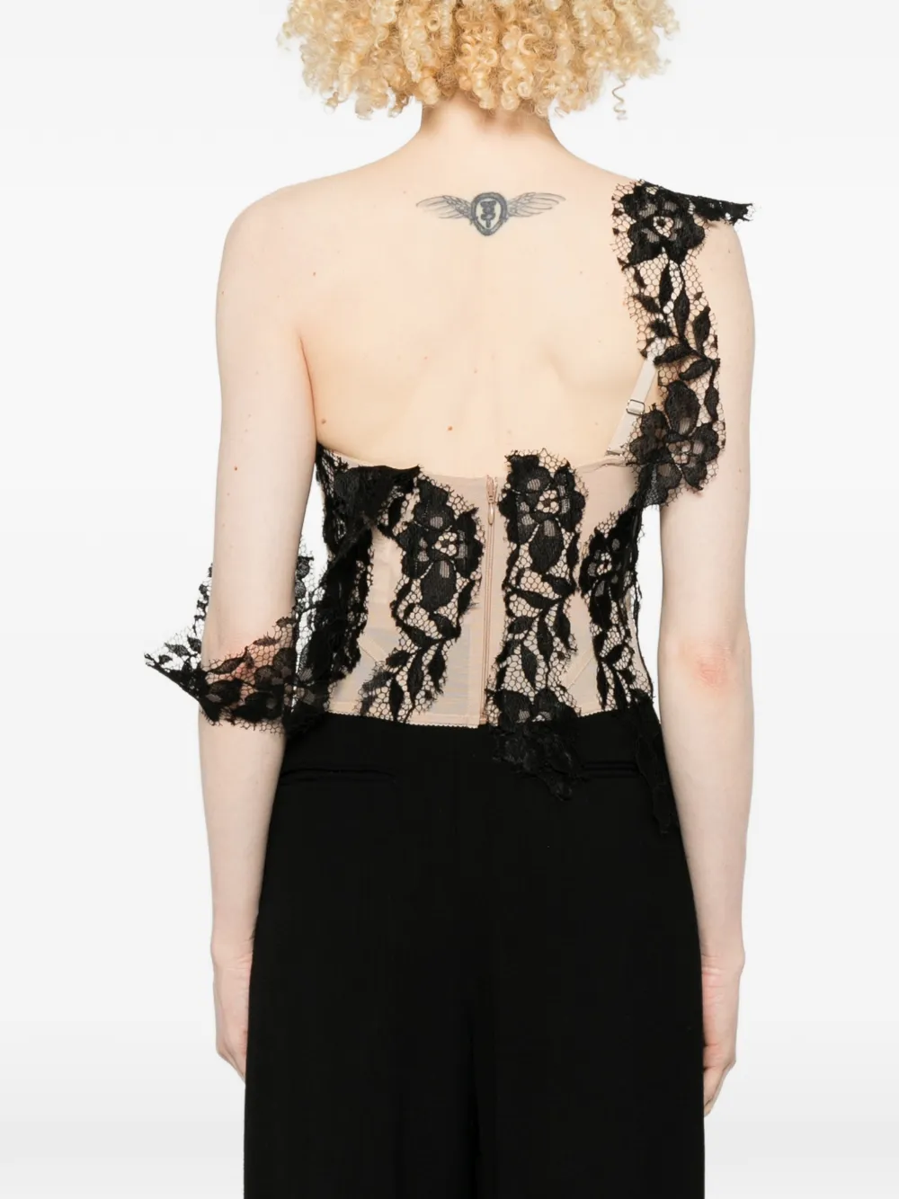 Giuseppe Di Morabito Top met bloemenkant Beige
