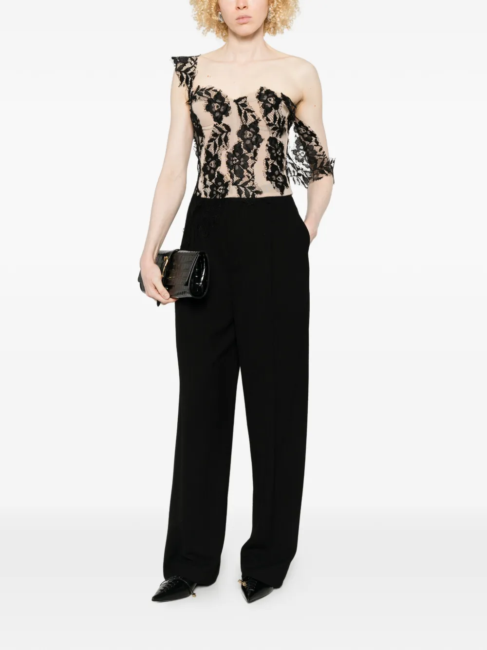 Giuseppe Di Morabito Top met bloemenkant Beige