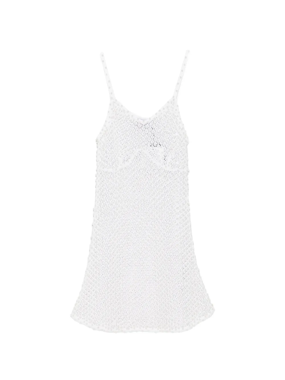 Giuseppe Di Morabito pearl-embellished crochet-knit mini dress - Bianco