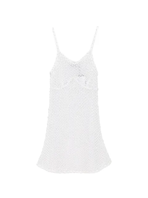 Giuseppe Di Morabito pearl-embellished crochet-knit mini dress