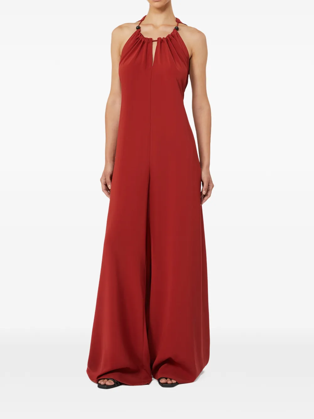  Max Mara Combinaison Flow Envers En Satin - Rouge 